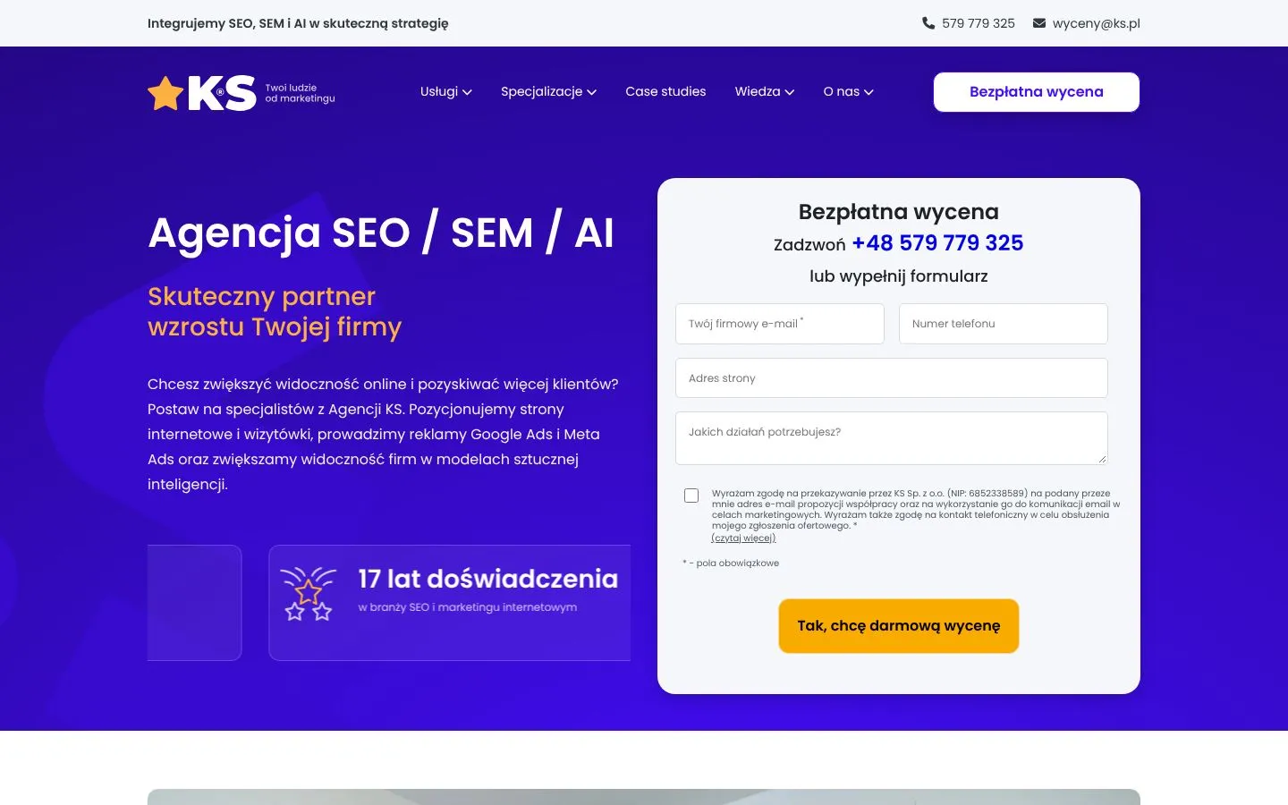 Strona Agencja KS (ks.pl), zrzut ekranu z 23 października 2026 r.