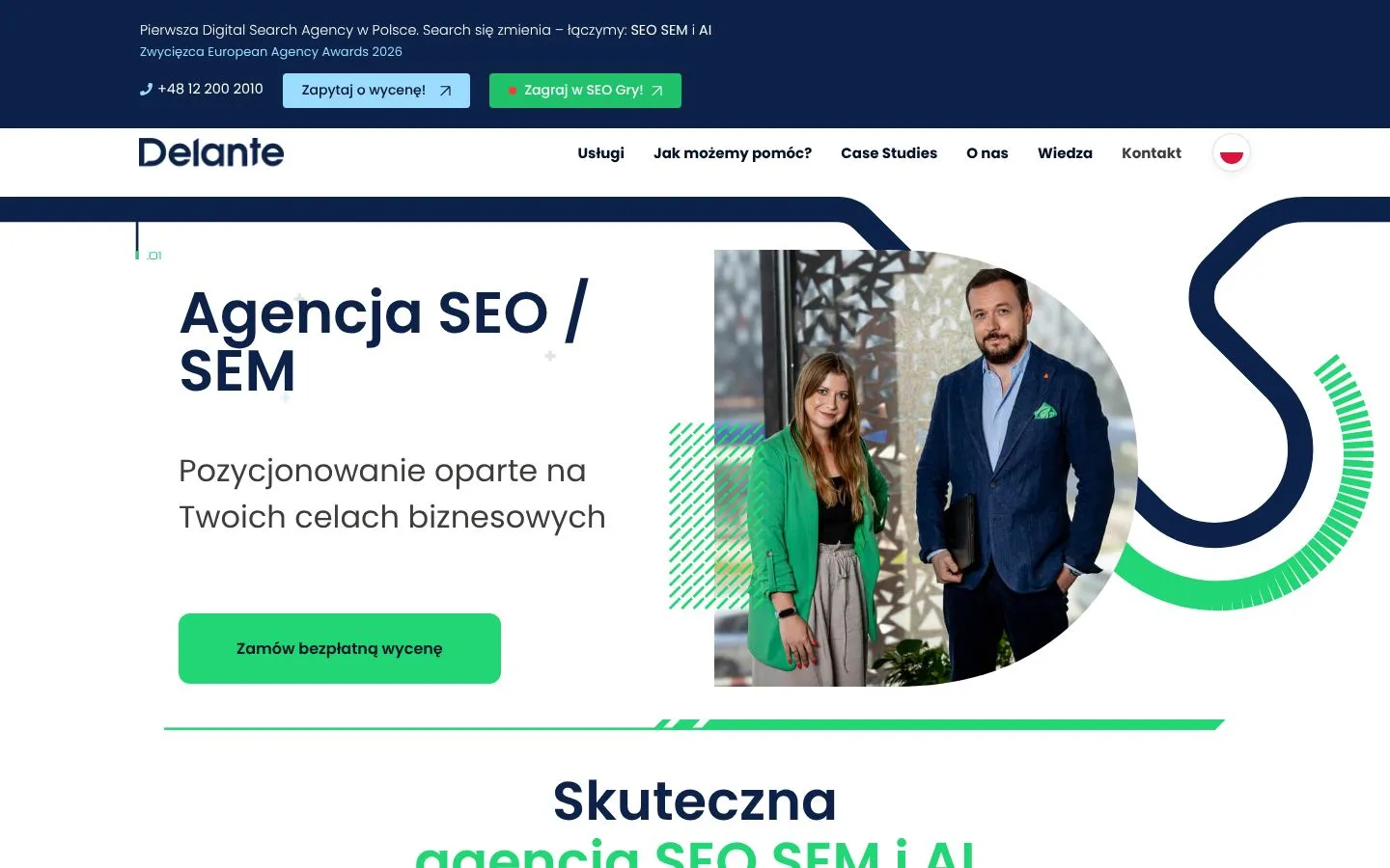 Strona Delante (delante.pl), zrzut ekranu z 23 października 2026 r.