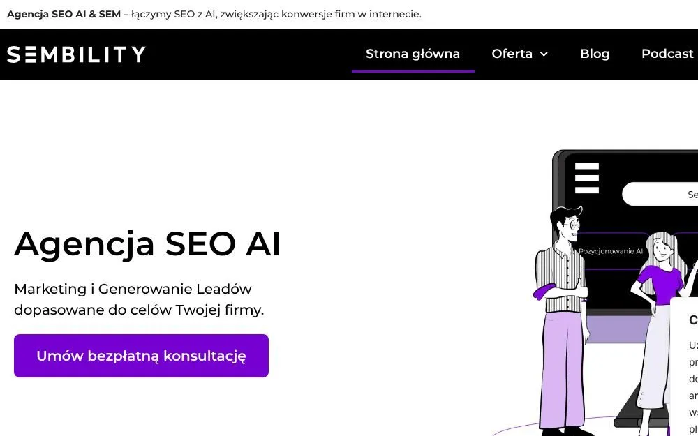 Strona Sembility (sembility.com), zrzut ekranu z 23 października 2026 r.