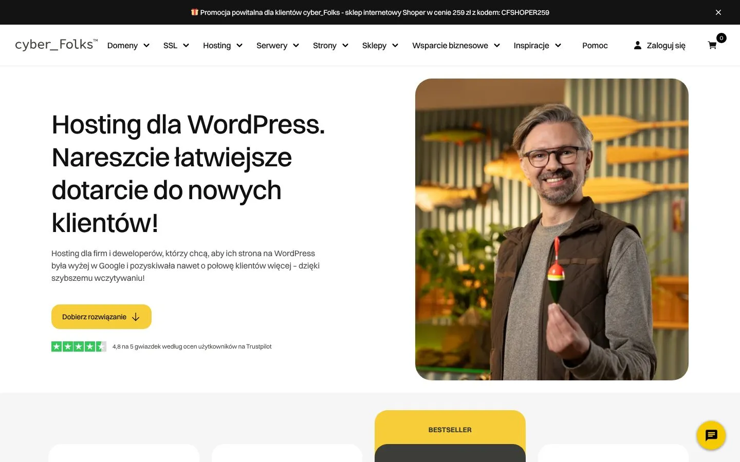 Strona cyber_Folks (cyberfolks.pl), zrzut ekranu z 23 października 2026 r.
