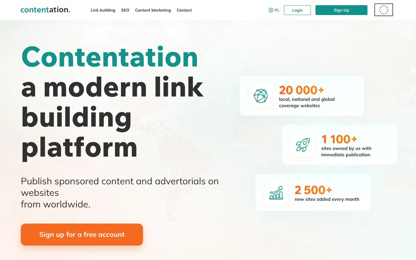 Strona Contentation (contentation.com), zrzut ekranu z 23 października 2026 r.